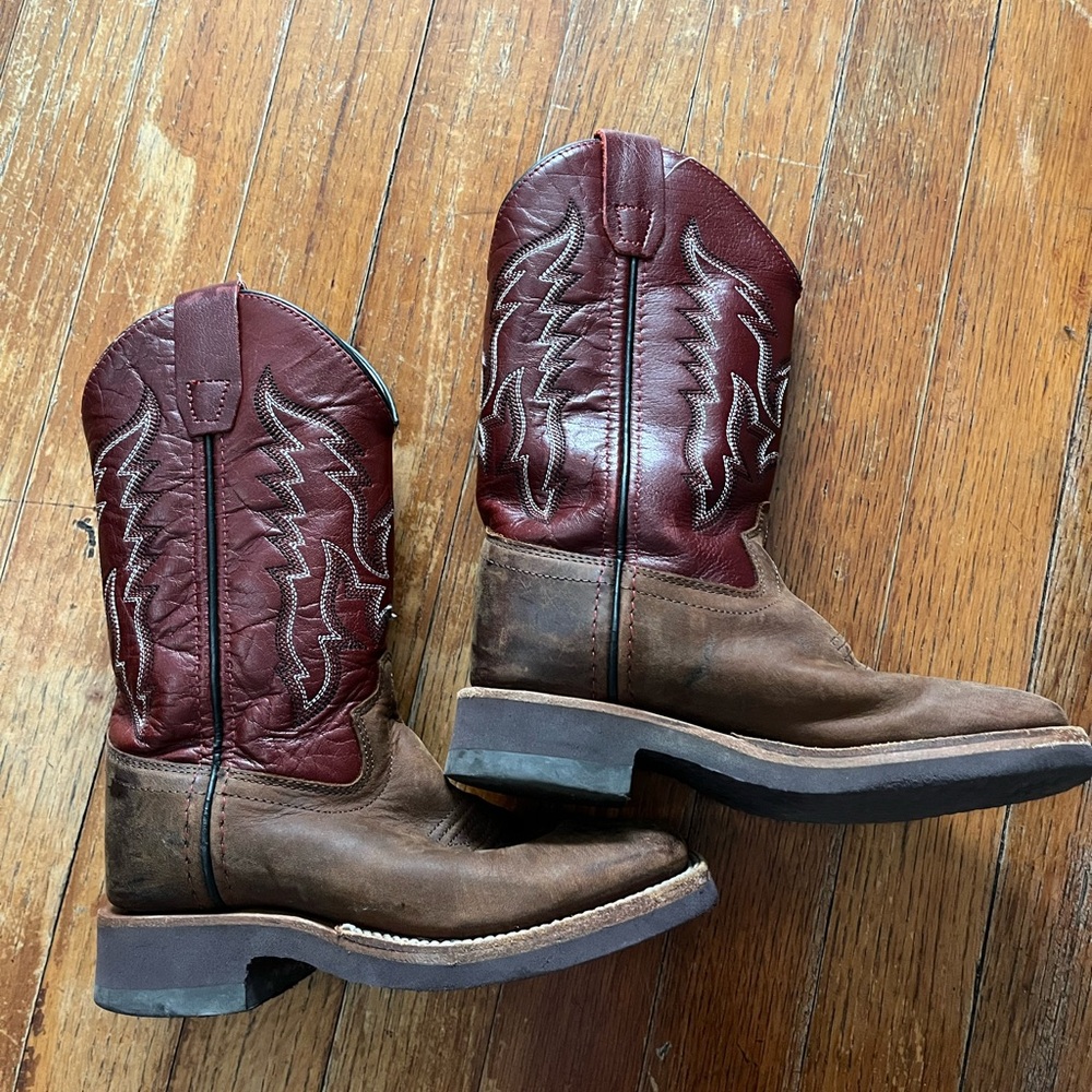 Old West Boy’s Brown and Red Western Boots